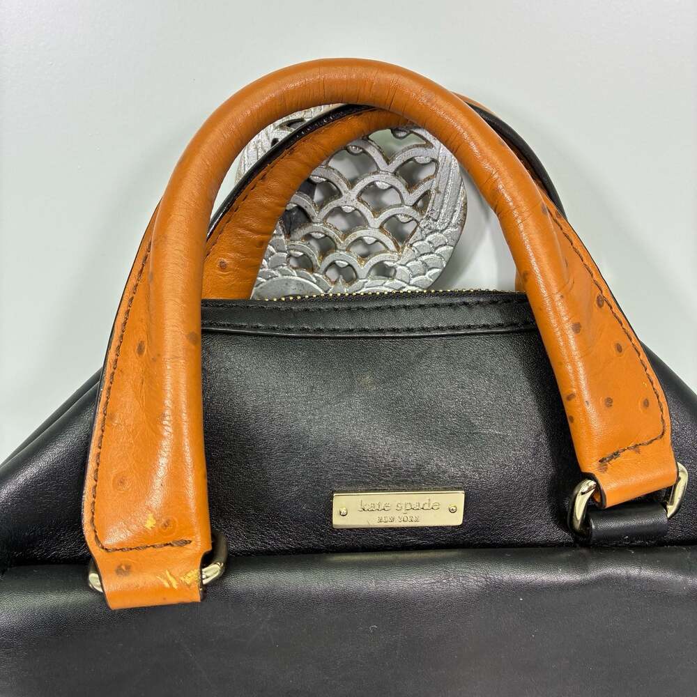 Kate Spade 2 Park Avenue Beau Bag Leather Satchel with Ostrich Emboss Handles - Picture 3 of 15